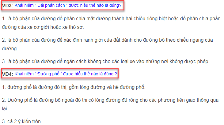 Câu hỏi thi bằng lái xe A1